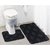 Lushomes Ultra Soft Microfiber Polyester Dark Grey Regular Bath Mat Set