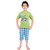 Punkster Green And White Graphic Print Nightwear For Baby Boys