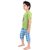 Punkster Green And White Graphic Print Nightwear For Baby Boys