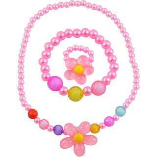 Angel Glitter  Life Is A Flower So Precious In Your Hand 3-Pcs Jewellery Set For Kids