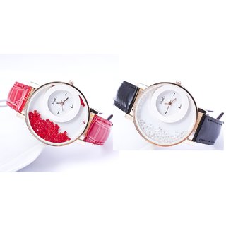 Women Red And Black Combo Of 2 Casual Analog Party Girls  Watch