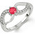 Om Jewells Sterling Silver Red Infinity ring with CZ stones for Women FR7000520