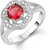 Om Jewells Sterling Silver Classic Red ring with CZ stones for Women FR7000526