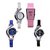 Glory Round Dial Black  Blue  Pink  White Rubber Strap Analog Watch For Women(Combo)