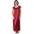 @rk New Women  Girls Rose Red Satin Night Dress