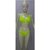 Sheer Bra  Panty Set Hot 2pc Transparent Frilly Bra  Thong fun Bed room Neon Green Lounge Dress New