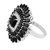 Allure Jewellery 925 Sterling Silver Black Spinel And Cubic Zirconia Ring