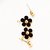 2016 Fashion Elegant Gold Ball Black Plum Flower Double Sides Dangle Earrings