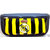 SPORTY PENCIL POUCH IN BLACK/YELLOW STRIPES VERY SPACIOUS