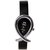 Glory Oval Dial Black Leather Analog Watch For Women