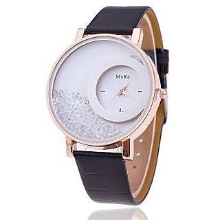 Women Designer Diamond Black Fancy Watches