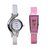 Women Fancy Deginer Multicolor Analog Watch Combo (white  Pink)