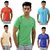 Combo of 5 Multi coloured V-Neck Plain Mens T-Shirt