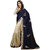 Kaamiri blue and white heavy work saree
