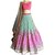 Jomso Womens Net Anarkali Suit Dress Material(Pink And Sky Blue)