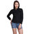 Sierra Black Plain Shirt Collar Formal Shirts For Women