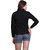 Sierra Black Plain Shirt Collar Formal Shirts For Women