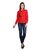 New Sierra women cotton fitted dart formal red shirt full sleeves