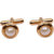 Sushito Round Designer Golden Cufflink With Tie Pin JSMFHMA0550