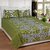 Geonature Green Floral Poly-Cotton 1 Double Bedsheet with 2 pillow cover (FRUTY2)
