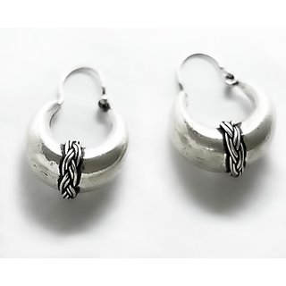 Silverwala Thick Silver Hoop Earring Blplsl0000000051 Silverwala Thick Silver Hoop Earring Blplsl0000000051