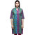 Fancy Multi colored cotton print with designer button placket mandarin collar contrast piping roll up sleeves knee length kurti