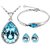CYAN teardrop style crystal jewelry set Combo  with charming bracelet