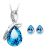 CYAN bow style crystal jewelry set