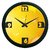 Ae World Yellow Abstract Wall Clock (With Glass) 12X12 Inches