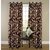 iLiv Brown Flower Polyester Window Eyelet Curtain 5 Feet Set Of 2