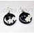 Curie Black and White Quilled Paper Earrings (Ear-030-black-white)