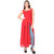 G  M Collections Red Poly Georgette Maxi Dress For Women