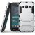 Heartly Iron Man Kick Stand Hard Dual Rugged Armor Hybrid Bumper Back Case Cover For Samsung Galaxy A8 A800F - Navy Black