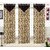 Comfort Zone Polycotton Brown And  Golden Printed Eyelet Long Door Curtains Set of 3