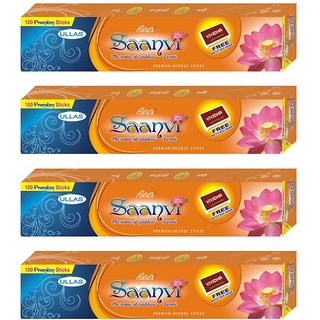 Ullas Saanvi Incense Sticks 100 Sticks Box Set of 4 boxes Free Vividha Match box inside each box