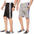 Swaggy Black  Grey Cotton Blend Plain Sports Shorts For Mens (Pack Of 2)
