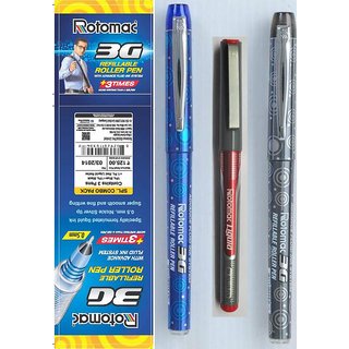 Rotomac 3G Refillable Roller Pen Pack of 3