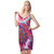 Sexy Backless Style Enthralling Multi Digital Print Summer Wrap Skirt Beach Dress