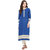 Prakhya solid Womens Long straight cotton kurta-SW779BLUE