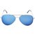 Gansta Mh1016 Silver With Blue Mirror Lenses Aviator Sunglasses