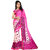 Khushali Fashion Pink & Cream Satin Printed Saree With Blouse