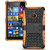 Heartly Flip Kick Stand Spider Hard Dual Rugged Armor Hybrid Bumper Back Case Cover For Microsoft Nokia Lumia 535 Dual Sim - Mobile Orange