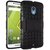 Heartly Flip Kick Stand Spider Hard Dual Rugged Armor Hybrid Bumper Back Case Cover For Motorola Moto X Play - Rugged Black