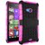 Heartly Flip Kick Stand Spider Hard Dual Rugged Armor Hybrid Bumper Back Case Cover For Microsoft Lumia 540 Dual Sim - Cute Pink