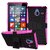 Heartly Flip Kick Stand Spider Hard Dual Rugged Armor Hybrid Bumper Back Case Cover For Microsoft Lumia 640 Xl Dual Sim - Cute Pink