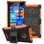 Heartly Flip Kick Stand Spider Hard Dual Rugged Armor Hybrid Bumper Back Case Cover For Microsoft Lumia 532 Dual Sim - Mobile Orange