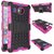 Heartly Flip Kick Stand Spider Hard Dual Rugged Armor Hybrid Bumper Back Case Cover For Microsoft Lumia 950 Xl Dual Sim - Cute Pink