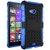 Heartly Flip Kick Stand Spider Hard Dual Rugged Armor Hybrid Bumper Back Case Cover For Microsoft Lumia 540 Dual Sim - Power Blue