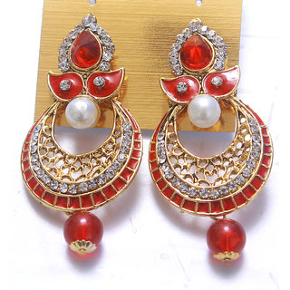 Women Jewellery Royal Designer Golden Red Traditional Kundan Women Jewellery Royal Designer Golden Red Traditional Kundan S Earrings