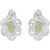 Allure 925 Sterling Silver Studs with Green Stone and Cubic Zirconia